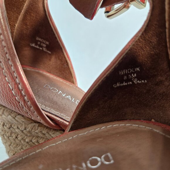 DONALD J PLINER Brook Metallic Coral Leather Ankle Espadrille Wedge Sandal 8.5 M - Picture 15 of 17